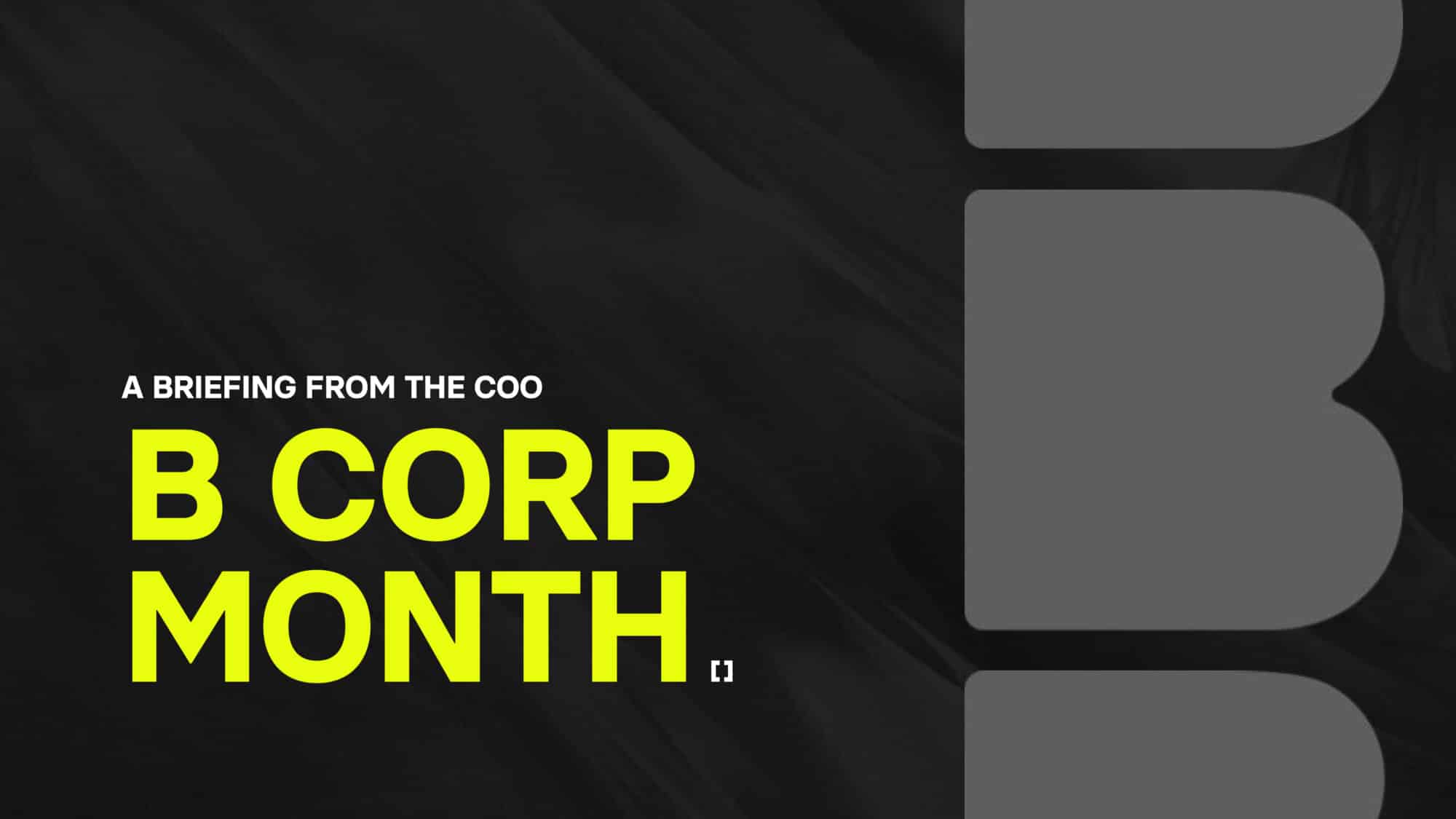 B Corp Month: A Briefing from the COO